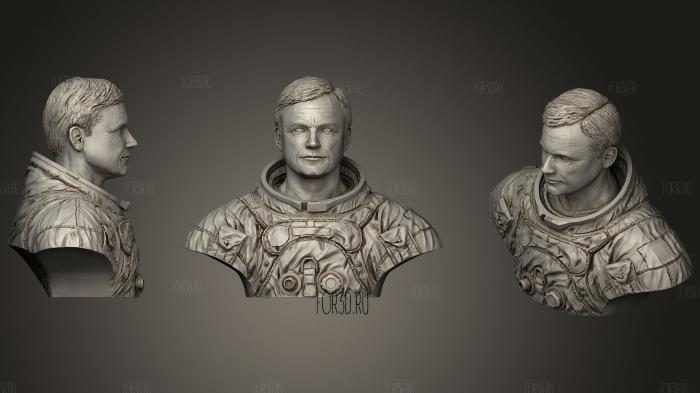 Astronaut Bust stl model for CNC